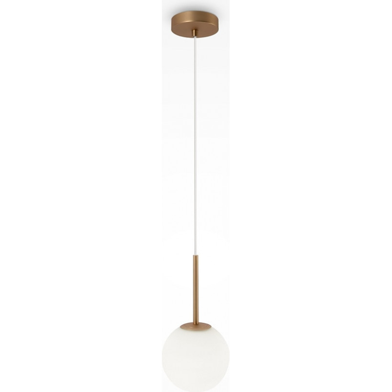 Lampa wisząca szklana kula Basic Form 15cm biało-złota Maytoni