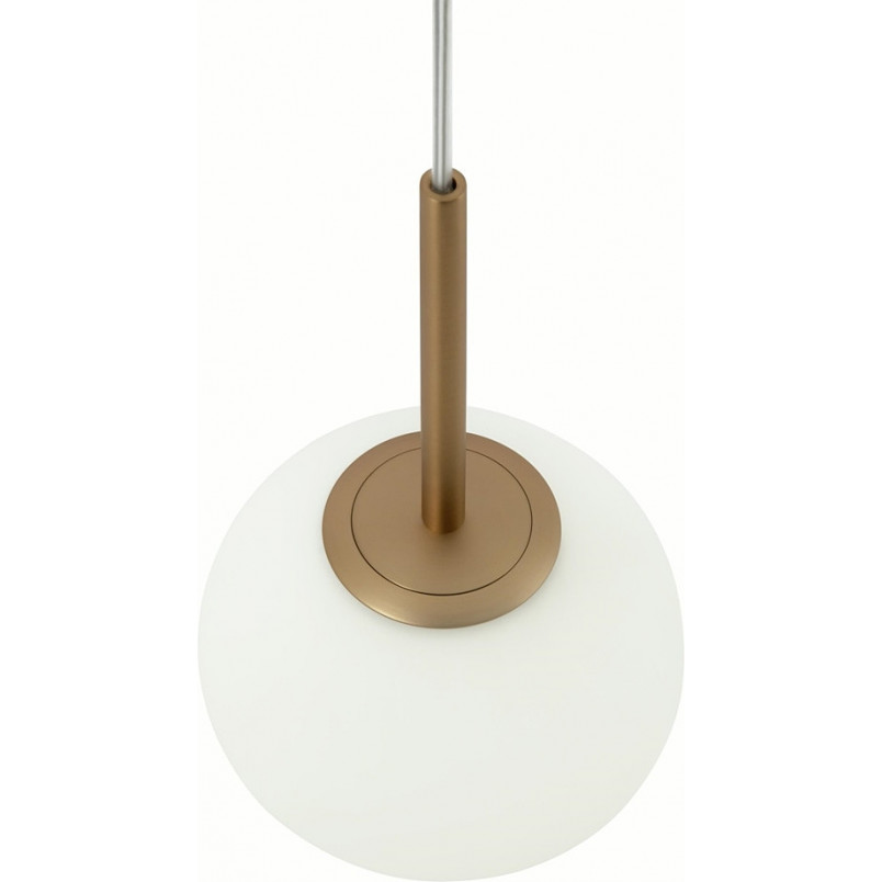 Lampa wisząca szklana kula Basic Form 15cm biało-złota Maytoni