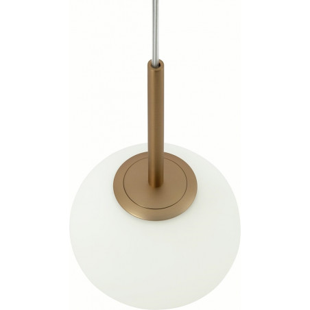 Lampa wisząca szklana kula Basic Form 15cm biało-złota Maytoni