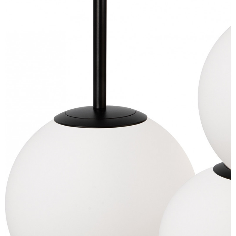 Lampa wisząca 3 szklane kule Basic Form 40cm biało-czarna Maytoni