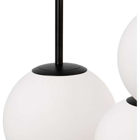 Lampa wisząca 3 szklane kule Basic Form 40cm biało-czarna Maytoni