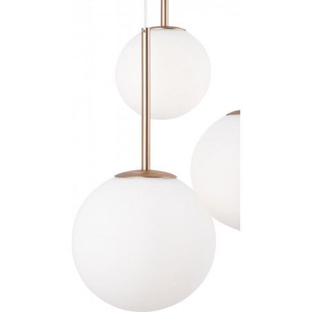 Lampa wisząca 3 szklane kule Basic Form 40cm biała Maytoni