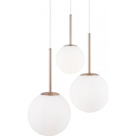 Lampa wisząca 3 szklane kule Basic Form 40cm biała Maytoni