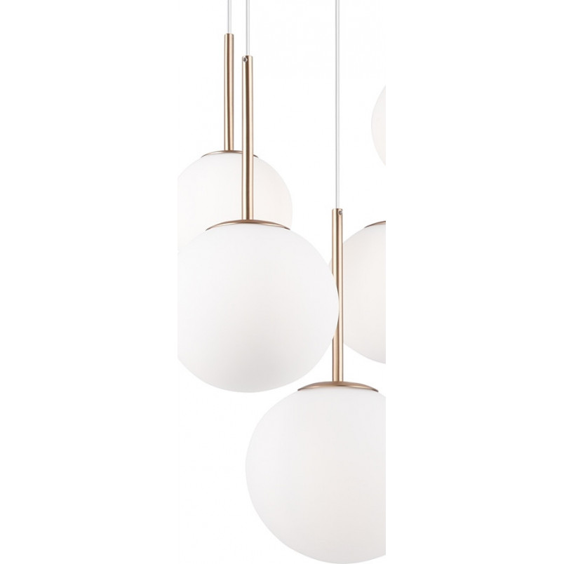 Lampa wisząca 5 szklanych kul Basic Form 58cm biała Maytoni
