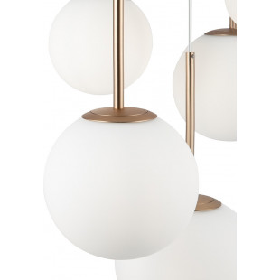 Lampa wisząca 5 szklanych kul Basic Form 58cm biała Maytoni