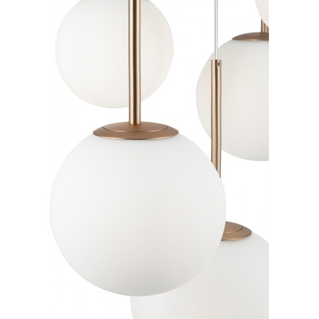 Lampa wisząca 5 szklanych kul Basic Form 58cm biała Maytoni