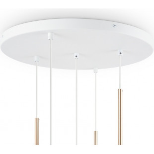 Lampa wisząca 5 szklanych kul Basic Form 58cm biała Maytoni