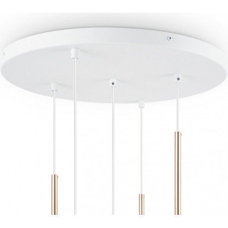 Lampa wisząca 5 szklanych kul Basic Form 58cm biała Maytoni