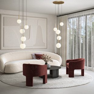 Lampa wisząca 5 szklanych kul Basic Form 58cm biała Maytoni