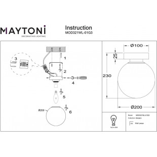 Kinkiet szklana kla Basic Form 20cm biało-złoty Maytoni