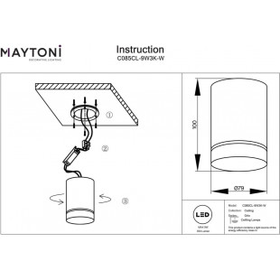 Lampa natynkowa spot Orlo LED 3000K 8cm biała Maytoni