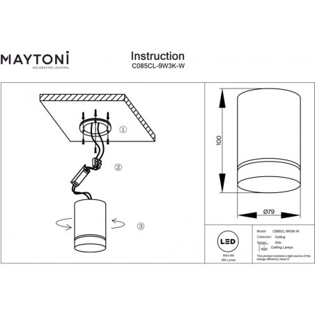 Lampa natynkowa spot Orlo LED 3000K 8cm biała Maytoni
