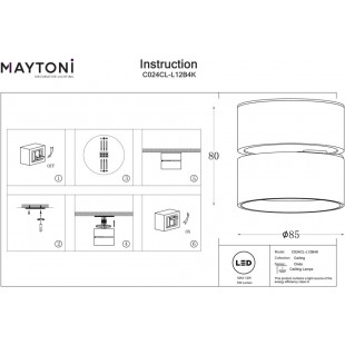 Reflektor kierunkowy Onda LED 4000K 8,5cm czarny Maytoni