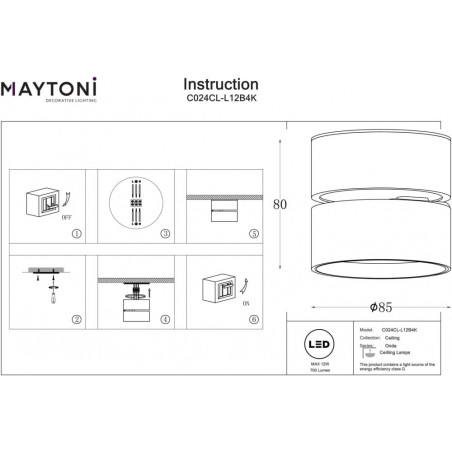 Reflektor kierunkowy Onda LED 4000K 8,5cm czarny Maytoni