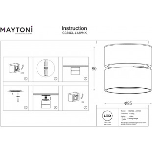 Reflektor kierunkowy Onda LED 4000K 8,5cm biały Maytoni