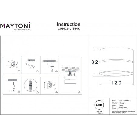 Reflektor kierunkowy Onda LED 4000K 12cm czarny Maytoni