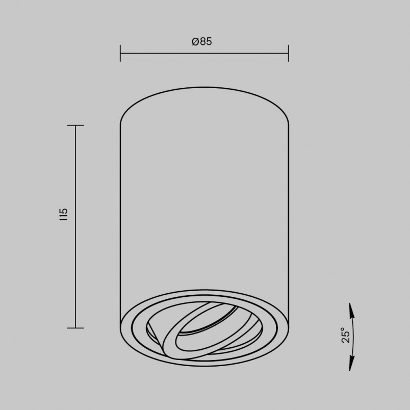 Lampa spot tuba Atom 8,5cm biała Maytoni