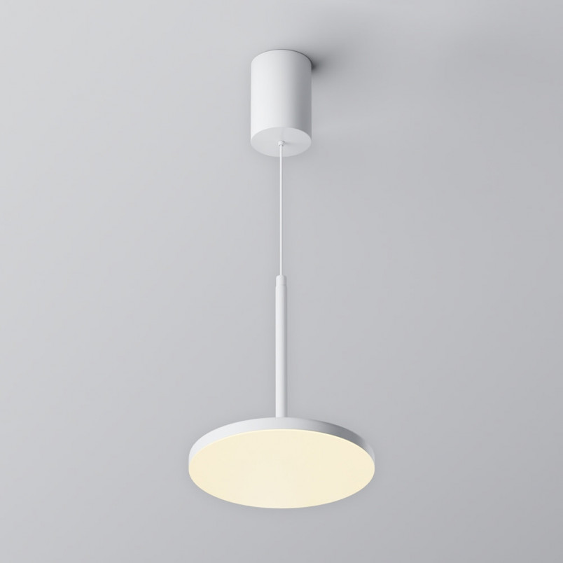 Lampa wisząca z płaskim kloszem Plato LED 3000K 18,5cm biała Maytoni
