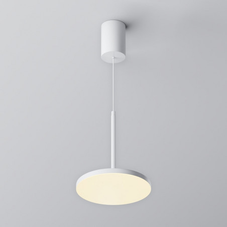 Lampa wisząca z płaskim kloszem Plato LED 3000K 18,5cm biała Maytoni