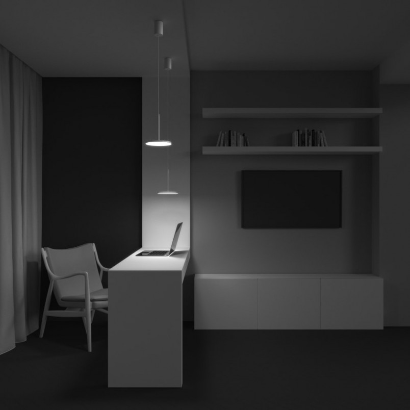 Lampa wisząca z płaskim kloszem Plato LED 3000K 18,5cm biała Maytoni