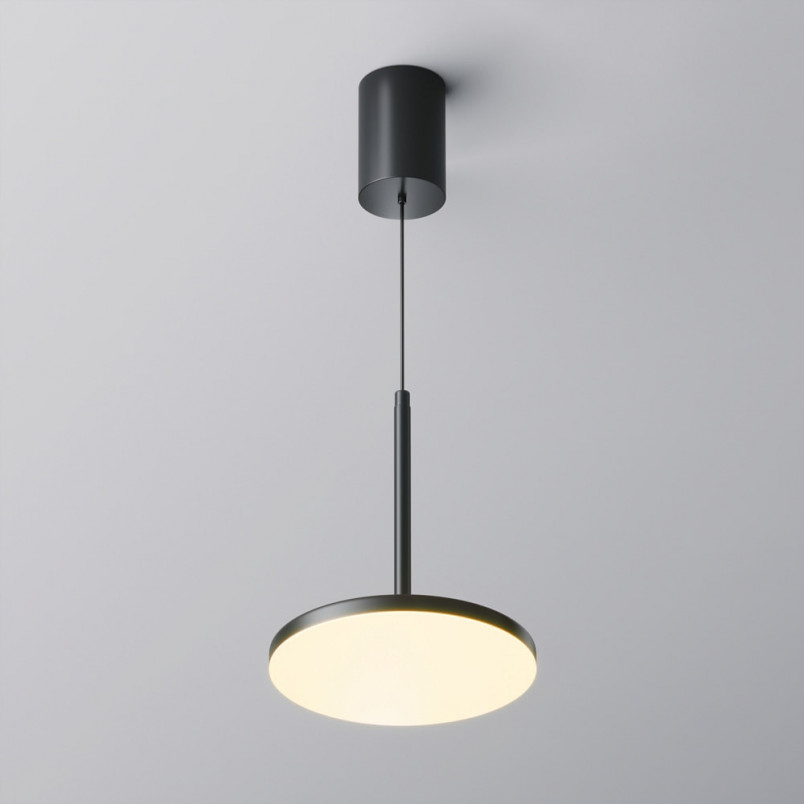 Lampa wisząca z płaskim kloszem Plato LED 3000K 18,5cm czarna Maytoni