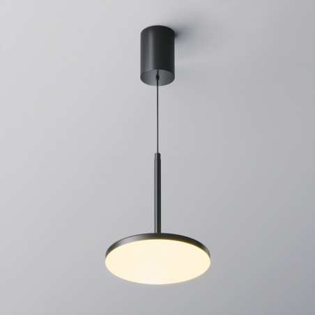 Lampa wisząca z płaskim kloszem Plato LED 3000K 18,5cm czarna Maytoni