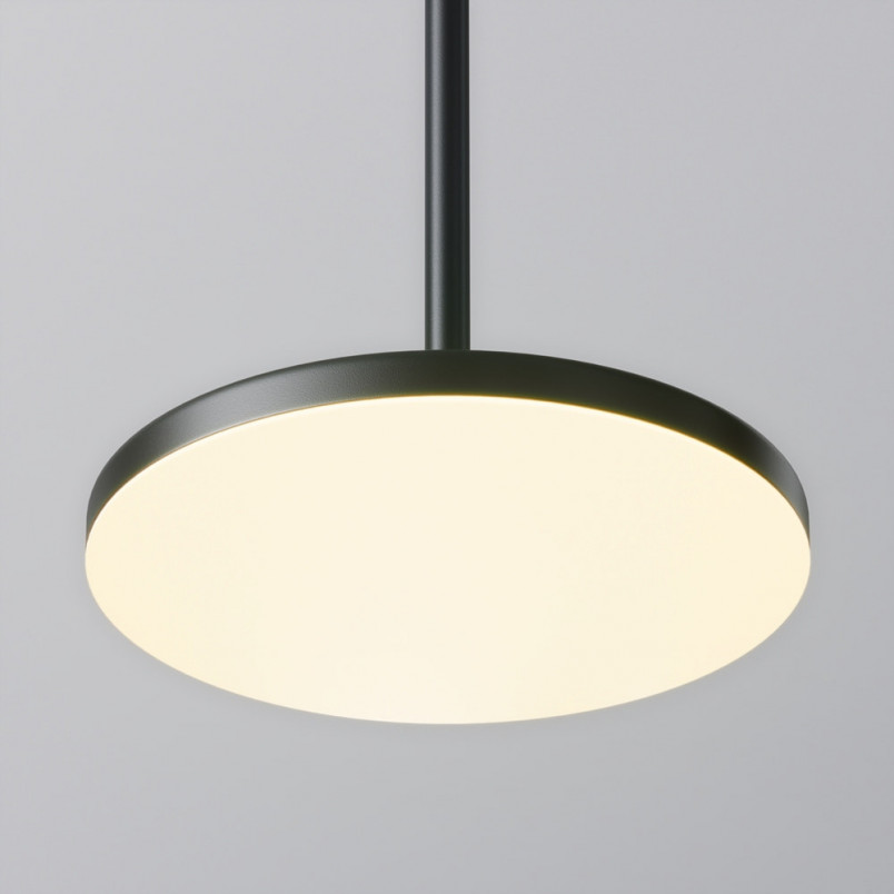 Lampa wisząca z płaskim kloszem Plato LED 3000K 18,5cm czarna Maytoni