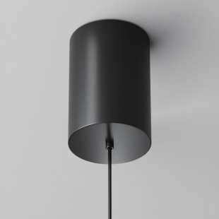 Lampa wisząca z płaskim kloszem Plato LED 3000K 18,5cm czarna Maytoni
