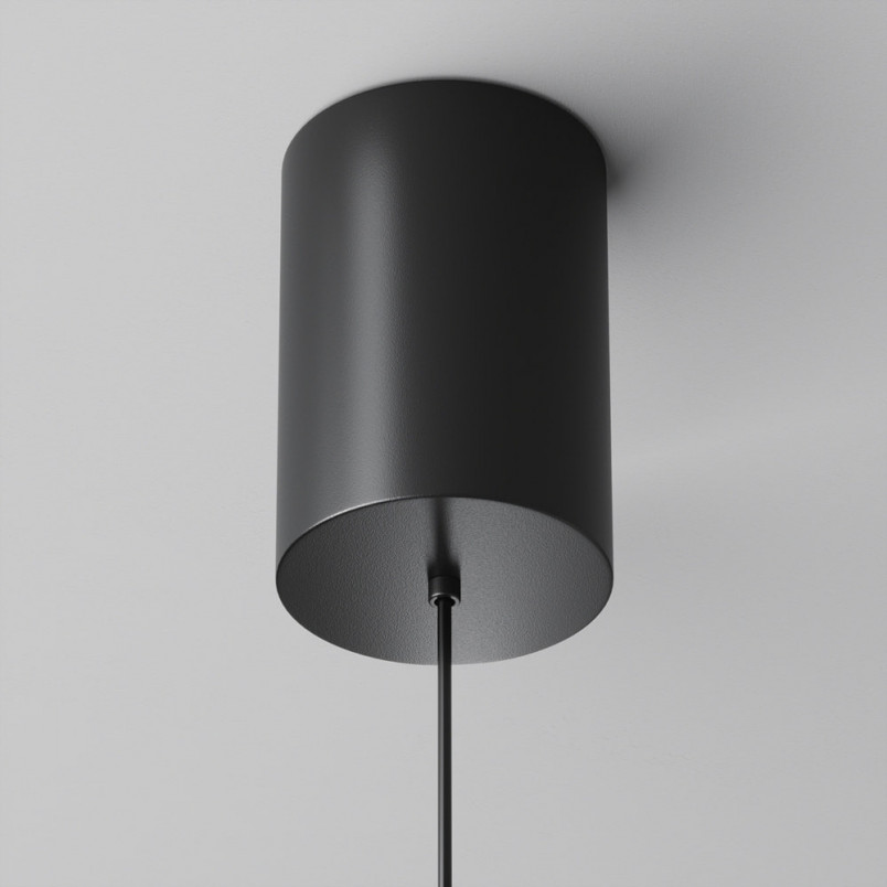 Lampa wisząca z płaskim kloszem Plato LED 3000K 18,5cm czarna Maytoni