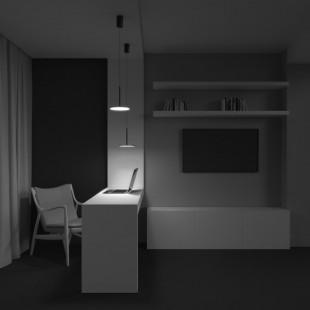 Lampa wisząca z płaskim kloszem Plato LED 3000K 18,5cm czarna Maytoni