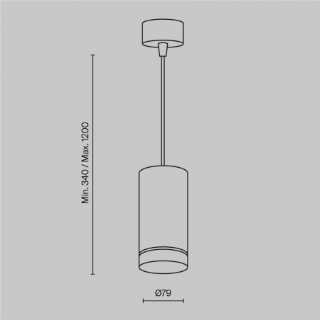 Lampa wisząca tuba Orlo LED 4000K 8cm biała Maytoni