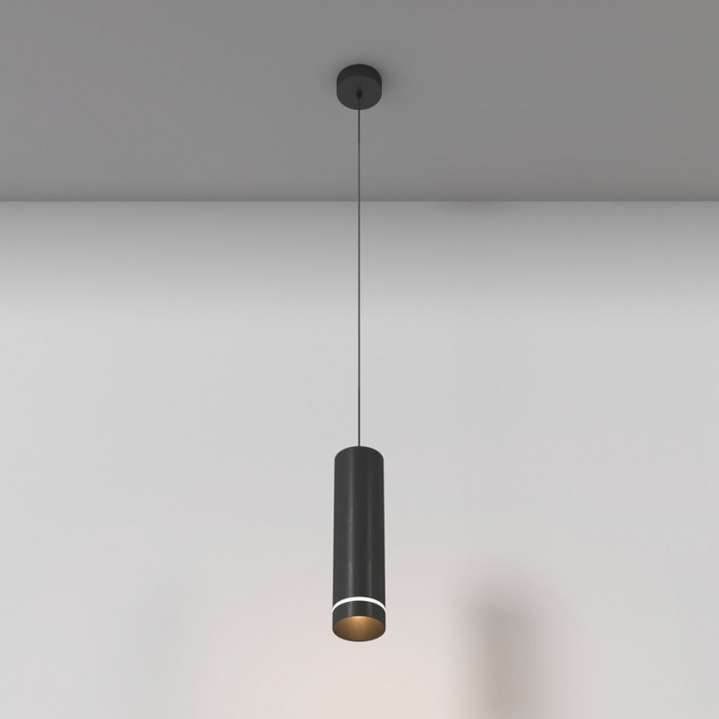 Lampa wisząca tuba Orlo LED 3000K 8cm czarna Maytoni