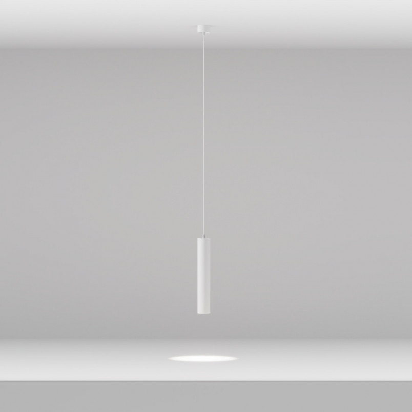 Lampa wisząca tuba Focus LED 4000K 5,2cm H30 biała Maytoni