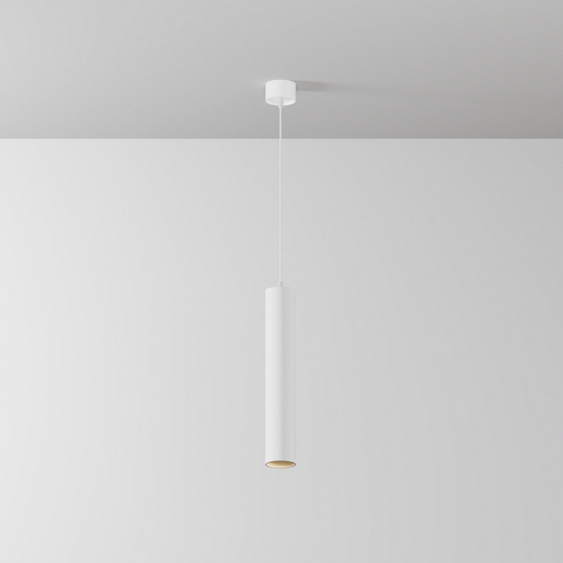 Lampa wisząca tuba Focus LED 3000K 5,2cm H30 biała Maytoni