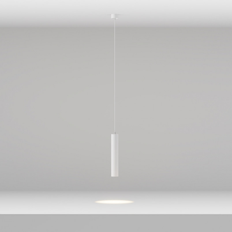 Lampa wisząca tuba Focus LED 3000K 5,2cm H30 biała Maytoni