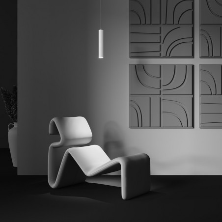 Lampa wisząca tuba Focus LED 3000K 5,2cm H30 biała Maytoni