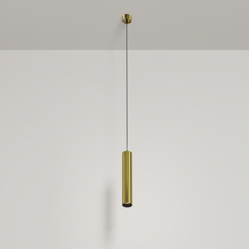 Lampa wisząca tuba Focus LED 3000K 5,2cm H30 mosiężna Maytoni