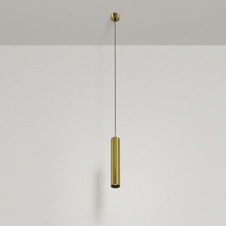 Lampa wisząca tuba Focus LED 3000K 5,2cm H30 mosiężna Maytoni