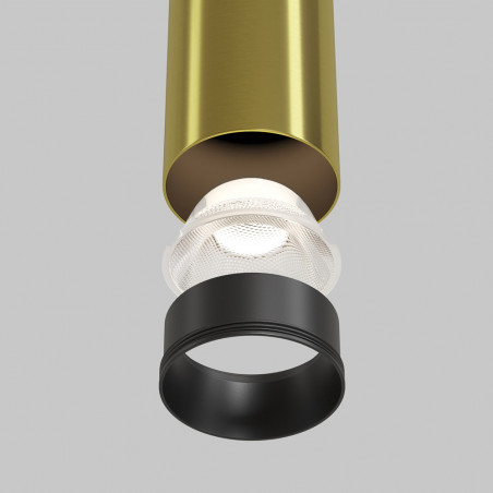 Lampa wisząca tuba Focus LED 3000K 5,2cm H30 mosiężna Maytoni