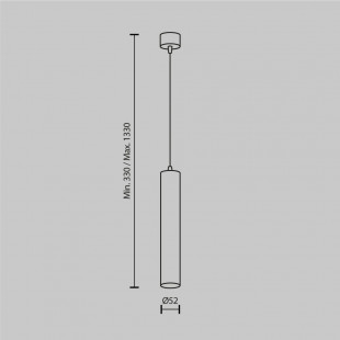 Lampa wisząca tuba Focus LED 3000K 5,2cm H30 mosiężna Maytoni