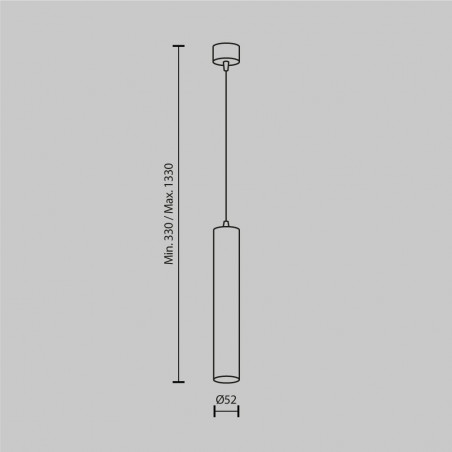 Lampa wisząca tuba Focus LED 3000K 5,2cm H30 mosiężna Maytoni