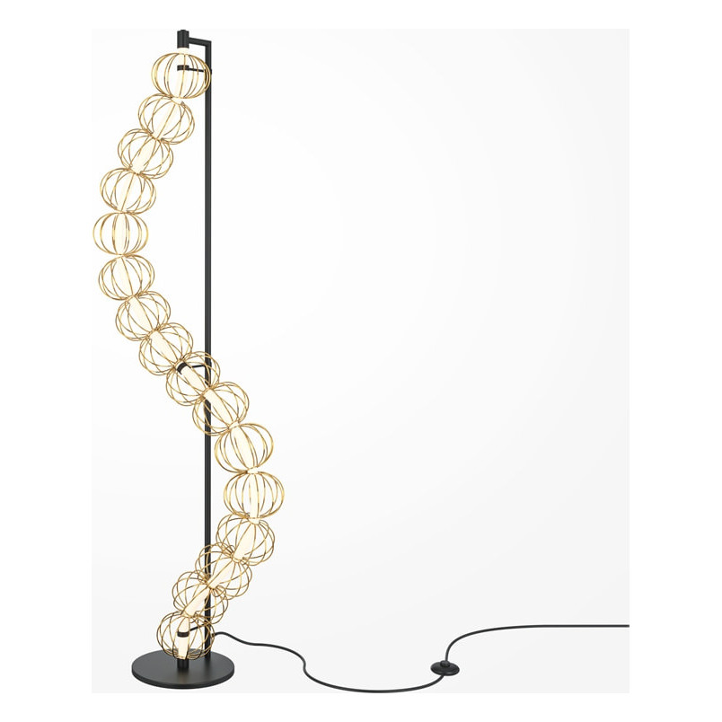 Lampa podłogowa druciane kule glamour Golden Cage LED złota Maytoni