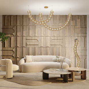 Lampa podłogowa druciane kule glamour Golden Cage LED złota Maytoni