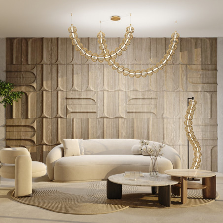 Lampa podłogowa druciane kule glamour Golden Cage LED złota Maytoni