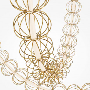 Lampa wisząca druciane kule glamour Golden Cage LED 153,7cm złota Maytoni