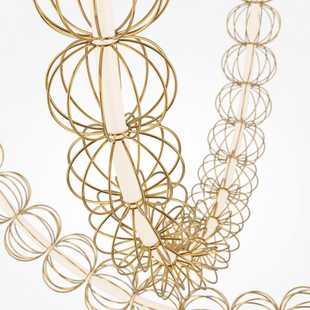 Lampa wisząca druciane kule glamour Golden Cage LED 153,7cm złota Maytoni