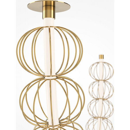 Lampa wisząca druciane kule glamour Golden Cage LED 153,7cm złota Maytoni