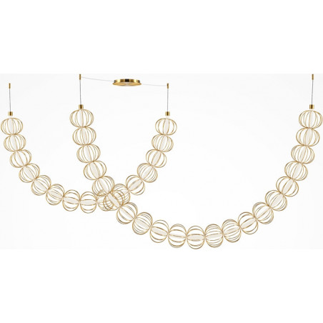 Lampa wisząca druciane kule glamour Golden Cage LED 208,6cm złota Maytoni