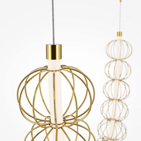 Lampa wisząca druciane kule glamour Golden Cage LED 208,6cm złota Maytoni