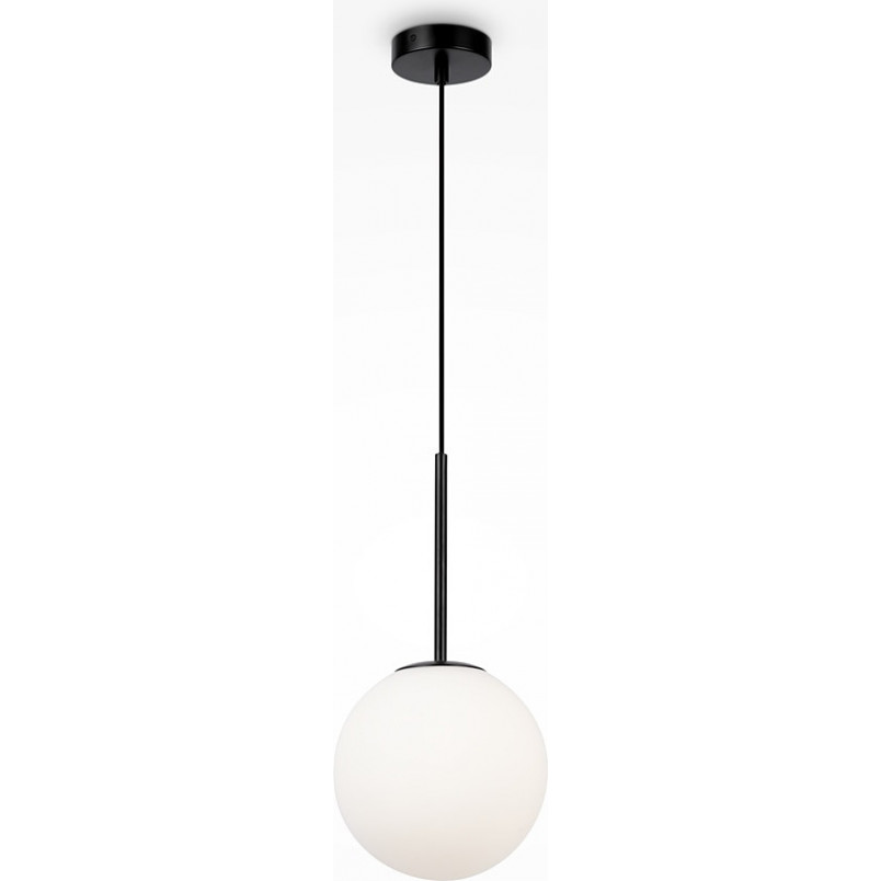Lampa wisząca szklana kula Basic Form 15cm biało-czarna Maytoni